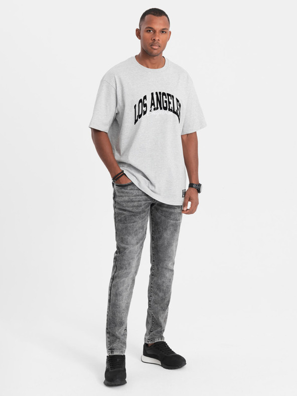 Ombre Clothing Graue Slim Fit Jeans für Herren Ombre Clothing