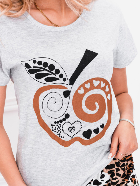 Edoti Brauner und grauer gemusterter Damen-Schlafanzug Edoti