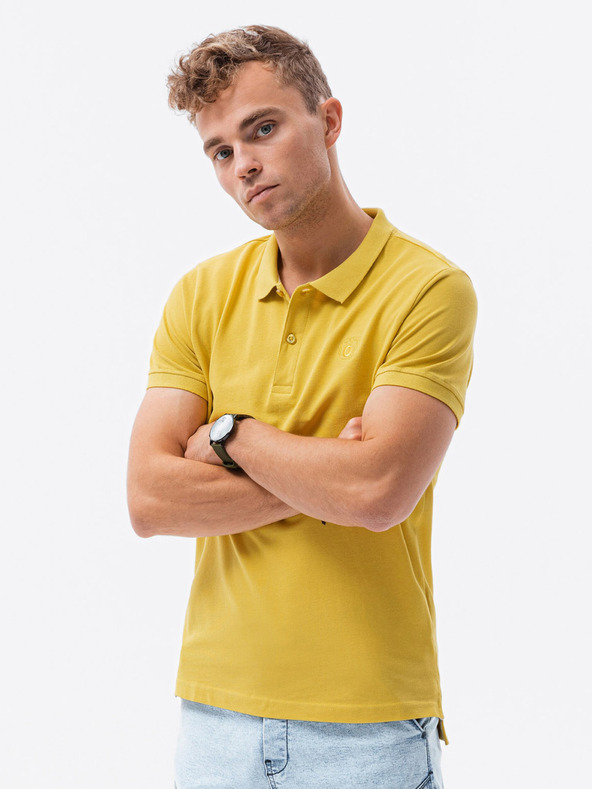Ombre Clothing Gelbes Herren-Poloshirt Ombre Clothing