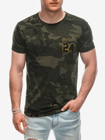 Edoti Dunkelgrünes Herren Armee T-Shirt Edoti