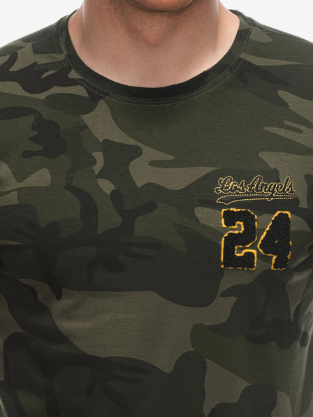 Edoti Dunkelgrünes Herren Armee T-Shirt Edoti