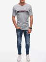 Edoti Graues bedrucktes Herren-T-Shirt Edoti