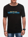 Edoti Schwarzes bedrucktes Herren-T-Shirt Edoti