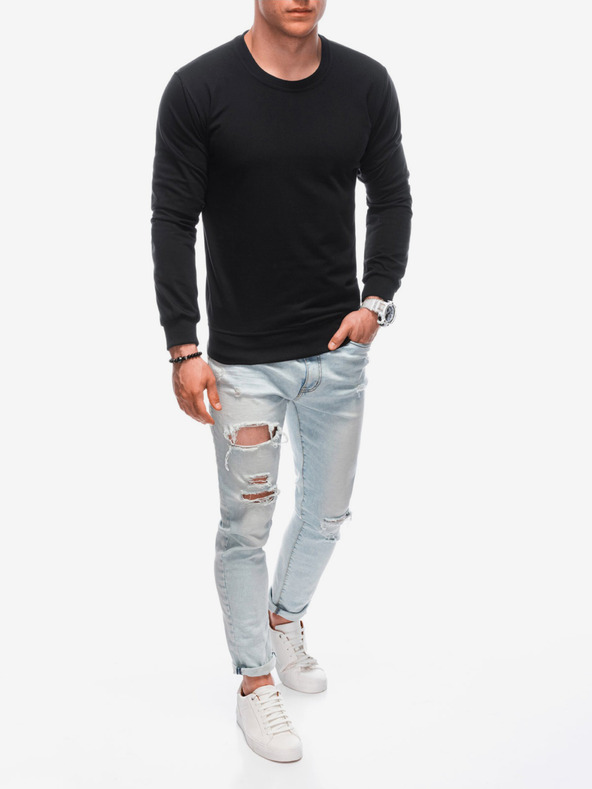 Edoti Schwarzes Herren Basic-Sweatshirt Edoti