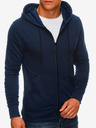 Edoti Dunkelblaues Herren-Kapuzen-Sweatshirt mit Reißverschluss Edoti