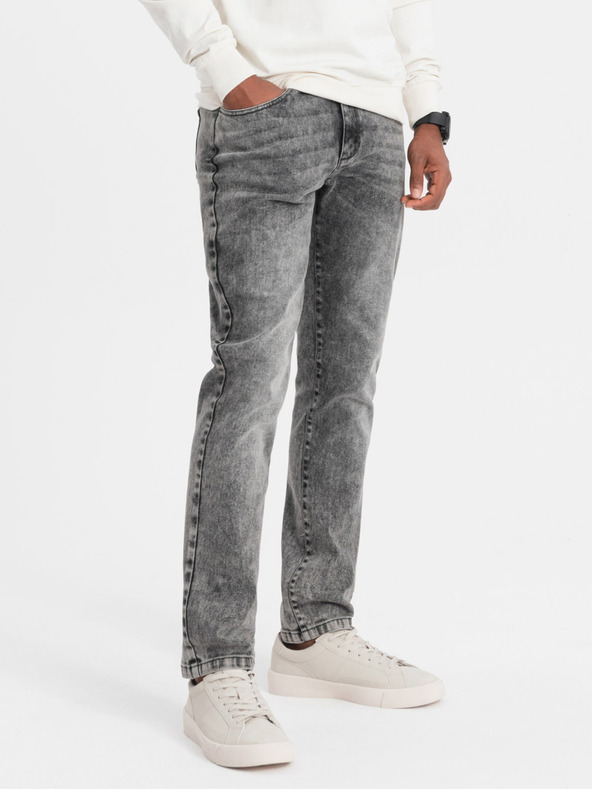 Ombre Clothing Graue Herren Jeans mit geradem Schnitt Ombre Clothing