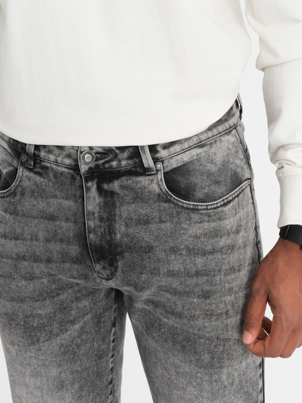 Ombre Clothing Graue Herren Jeans mit geradem Schnitt Ombre Clothing