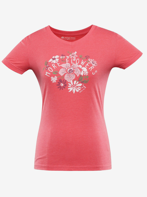 ALPINE PRO ALPINE PRO Nega Rotes bedrucktes Sport T-Shirt für Frauen
