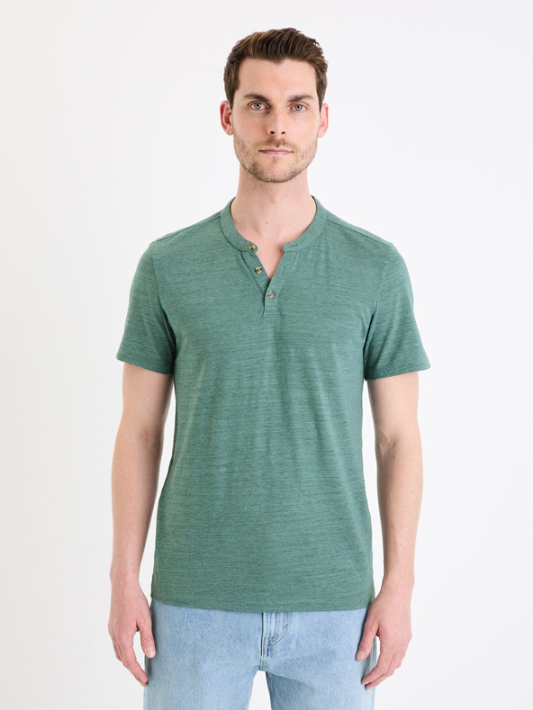 Celio Grünes Herren-Button-Down-Hemd Celio Cegeti