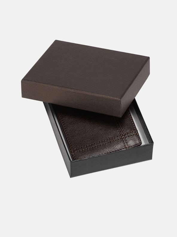 Edoti Dunkelbraunes Herren Portemonnaie aus Leder Edoti