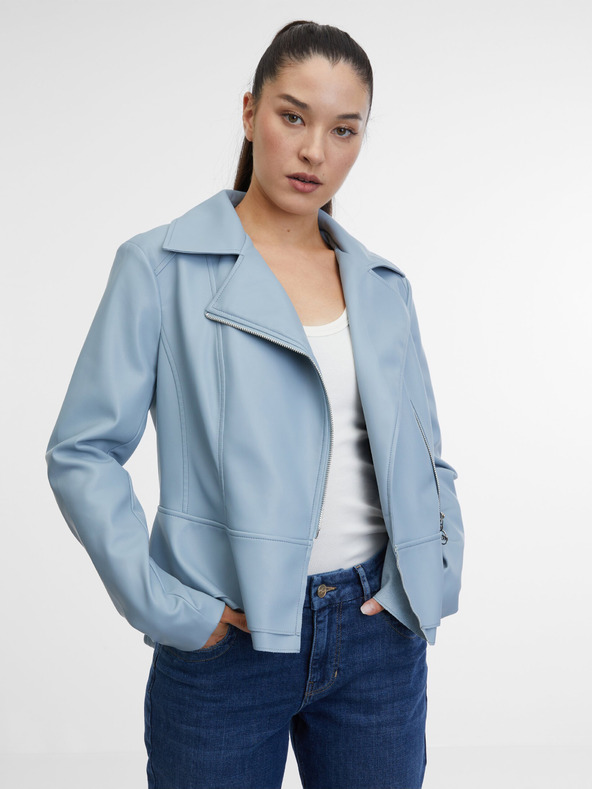 Orsay Blaue ORSAY Camille Curvy Lederjacke für Frauen