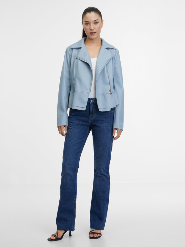 Orsay Blaue ORSAY Camille Curvy Lederjacke für Frauen