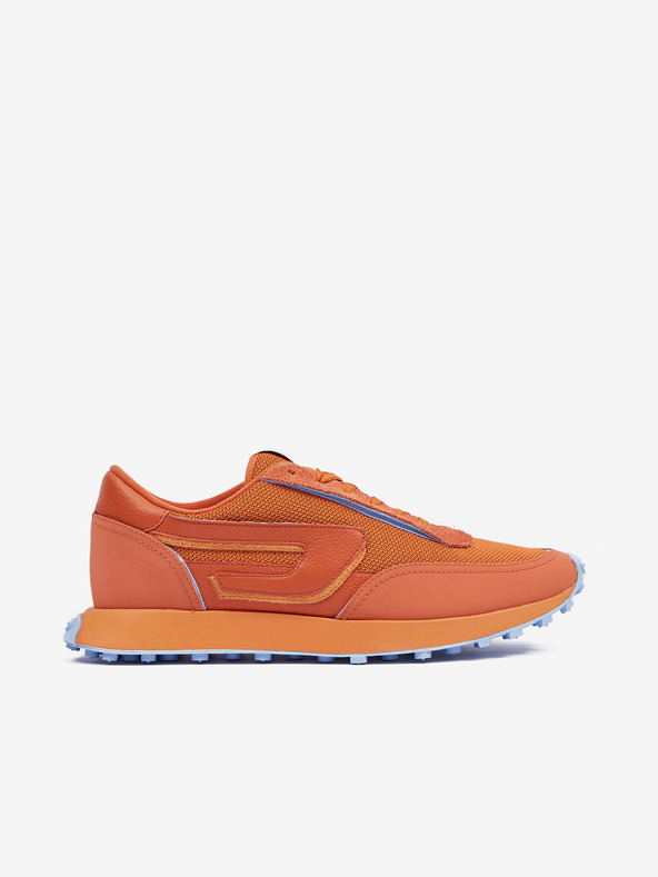 Diesel Orangefarbene Herren-Turnschuhe mit Lederdetails Diesel Racer