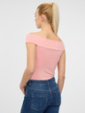 Orsay Hellrosa kurzärmeliges Damen-T-Shirt mit Applikation ORSAY