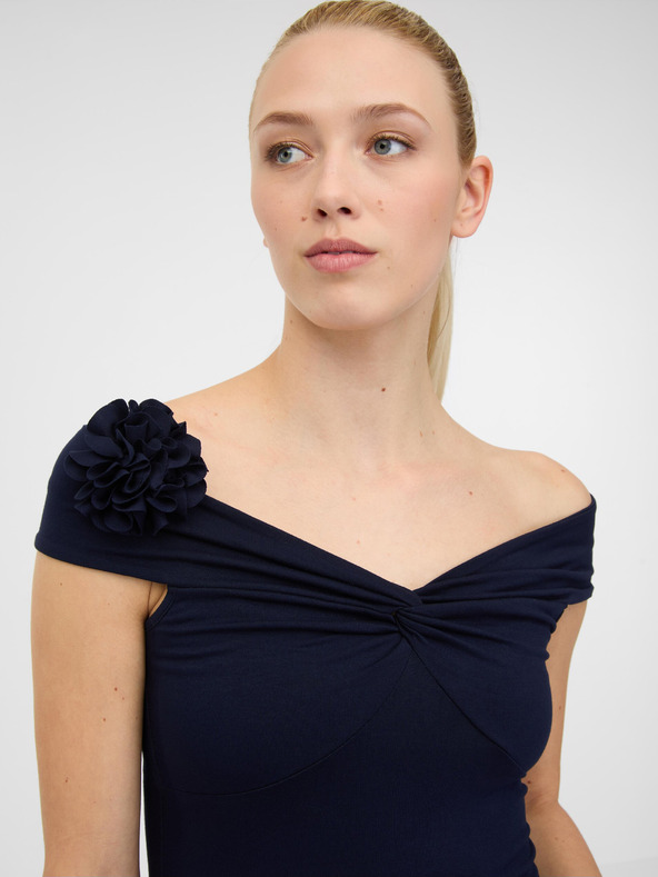 Orsay Schwarzes Damen-Kurzarm-T-Shirt mit Applikation ORSAY