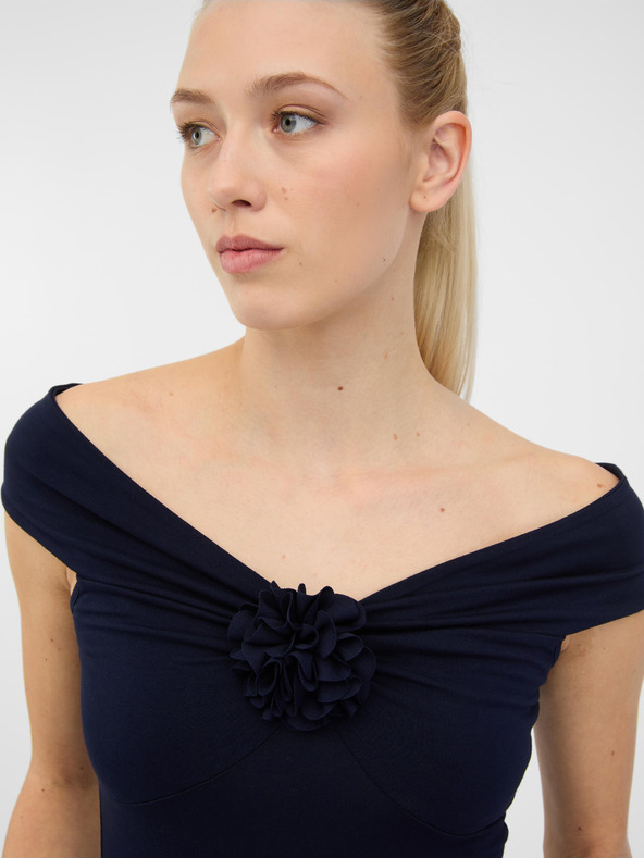 Orsay Schwarzes Damen-Kurzarm-T-Shirt mit Applikation ORSAY