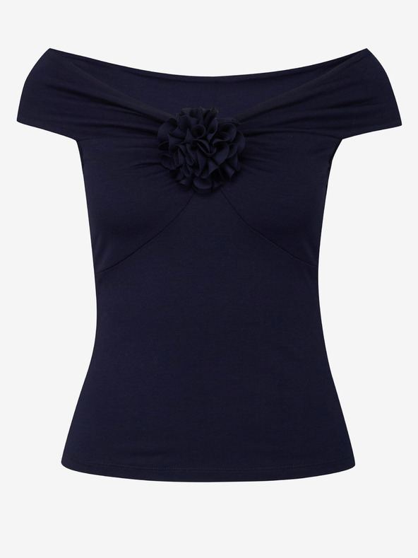 Orsay Schwarzes Damen-Kurzarm-T-Shirt mit Applikation ORSAY