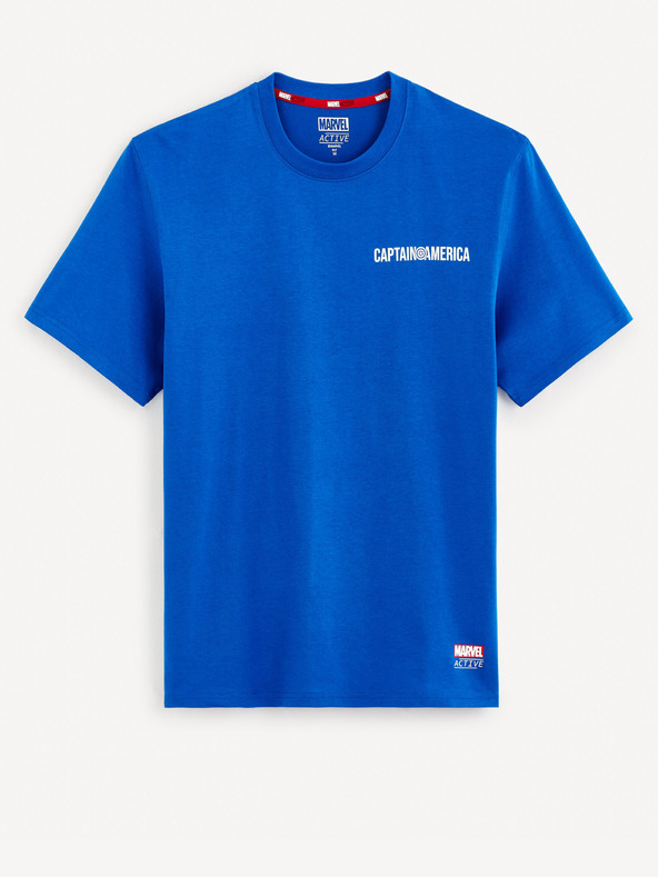 Celio Blaues Herren Celio Marvel Captain America T-Shirt bedruckt