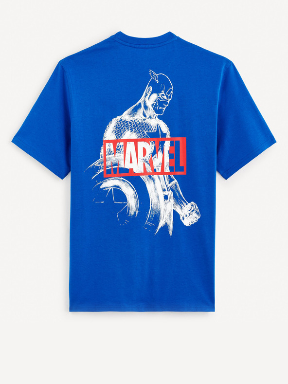 Celio Blaues Herren Celio Marvel Captain America T-Shirt bedruckt