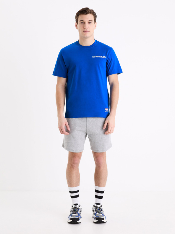 Celio Blaues Herren Celio Marvel Captain America T-Shirt bedruckt