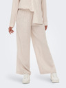 ONLY Cremefarbene weite Leinenhose ONLY Tokyo