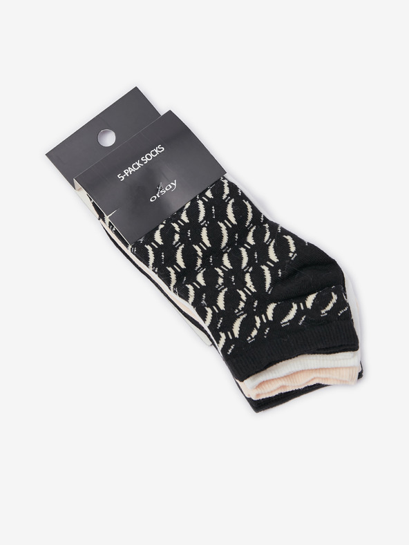 Orsay Set mit fünf Paar Damensocken in weiß, beige und schwarz ORSAY