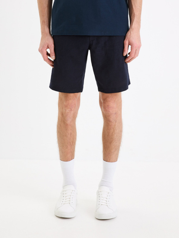 Celio Dunkelblaue Herren-Leinenshorts Celio Dolincobm 30