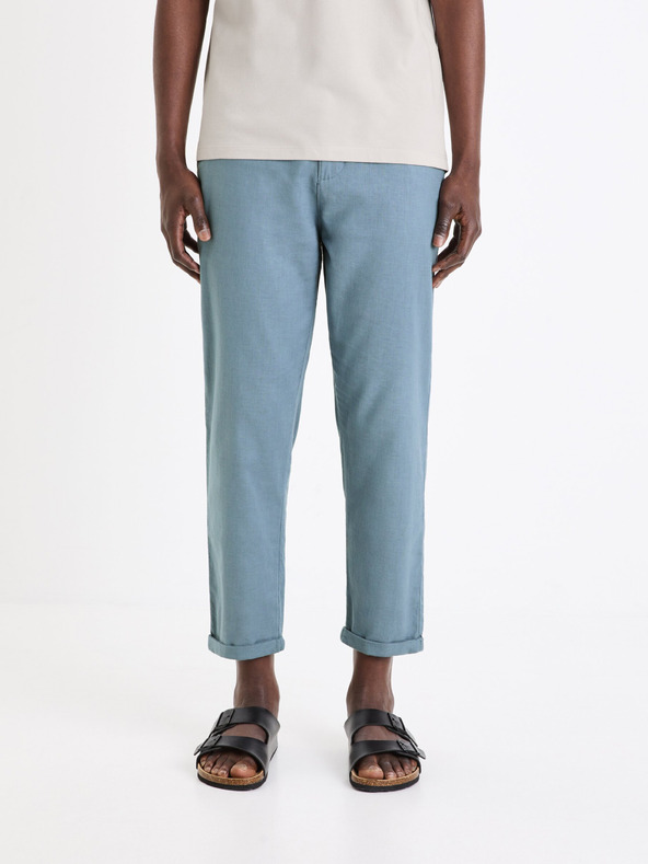 Celio Blaue Herrenhose mit Leinen Celio Dolinco