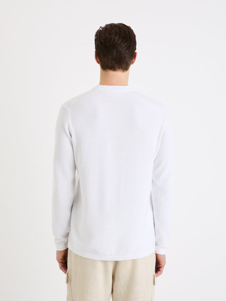 Celio Weißer Herren Celio henley Genicolo Pullover