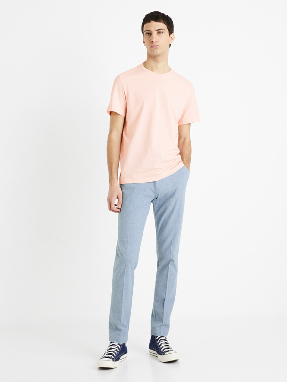 Celio Rosa Herren Basic-T-Shirt Celio Tebase