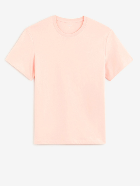 Celio Rosa Herren Basic-T-Shirt Celio Tebase