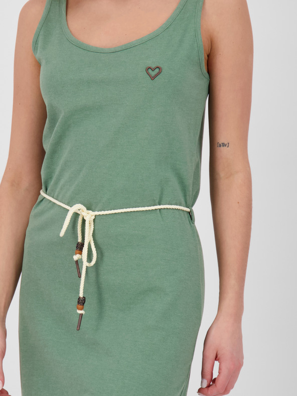 Alife and Kickin Grünes kurzes Damenkleid mit Krawatte Alife and Kickin Jennifer