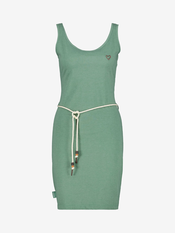Alife and Kickin Grünes kurzes Damenkleid mit Krawatte Alife and Kickin Jennifer