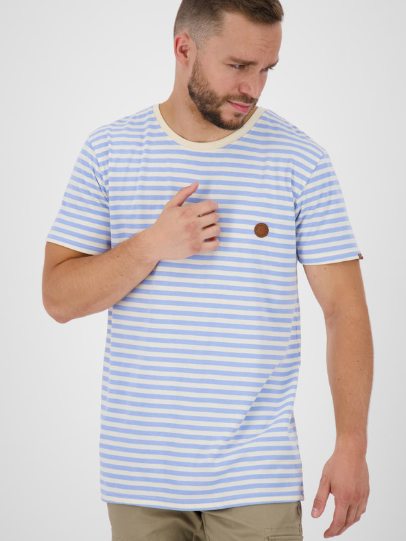 Alife and Kickin Weiß-blau gestreiftes Herrenshirt Alife and Kickin