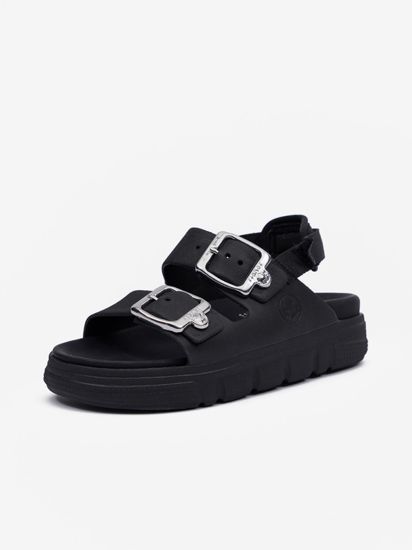 Rieker Schwarze Damen Plateausandalen Rieker