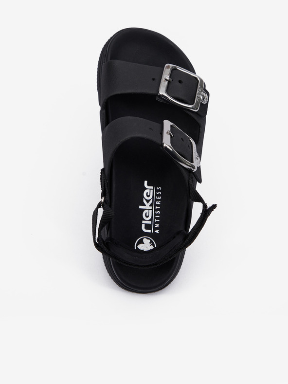 Rieker Schwarze Damen Plateausandalen Rieker