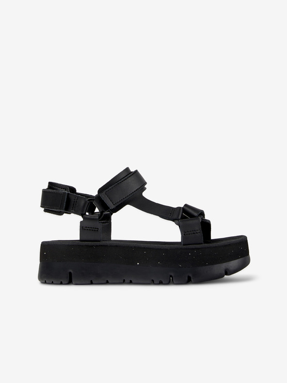 Camper Schwarze Damensandalen mit Lederdetails Camper Oruga Up