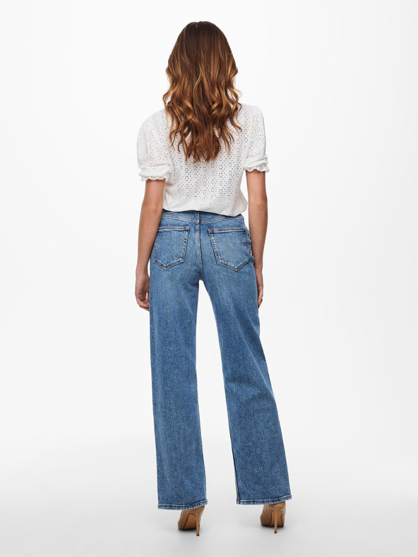 ONLY Blaue Damenjeans mit weitem Bein ONLY Juicy