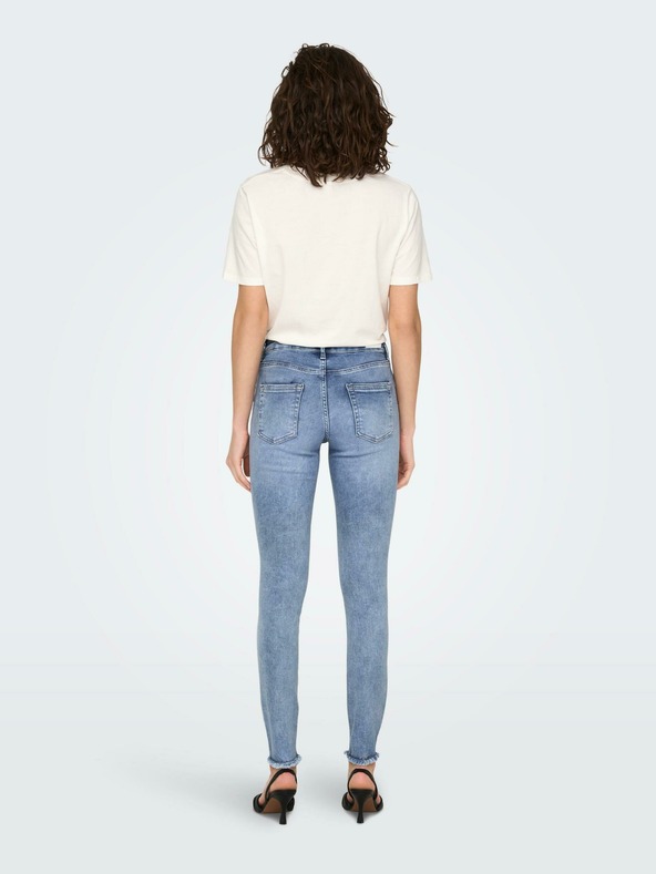 ONLY Blaue Skinny Fit Jeans für Damen mit Stickereieffekt ONLY Blush