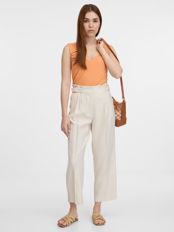 Orsay Beige weite Damenhose ORSAY