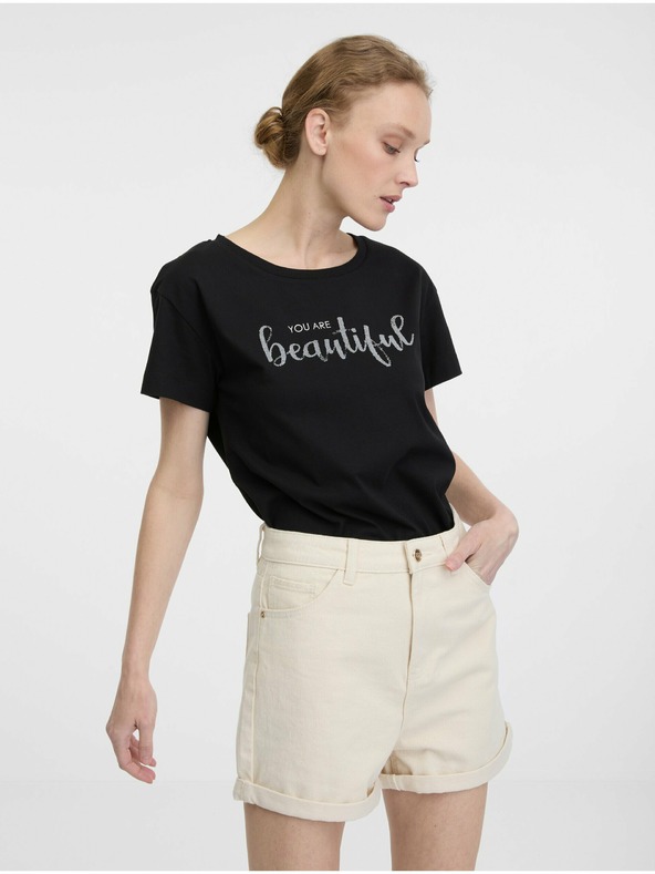 Orsay Schwarzes Damen Kurzarm-T-Shirt ORSAY