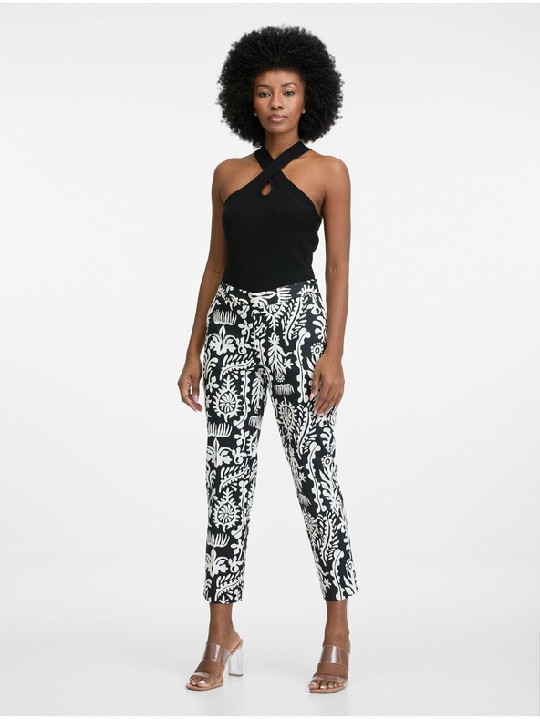 Orsay Schwarz-weiß gemusterte Damenhose ORSAY