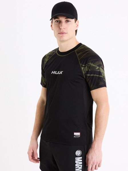 Celio Schwarzes Herren T-Shirt Celio Marvel Hulk Sport