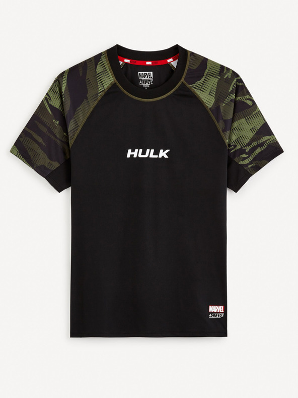 Celio Schwarzes Herren T-Shirt Celio Marvel Hulk Sport