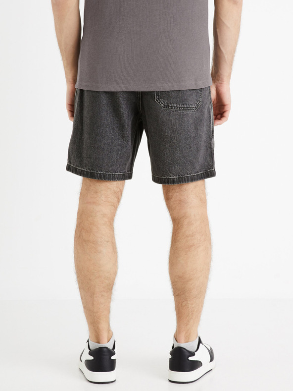 Celio Schwarze Denim-Shorts für Herren Celie Domalobm4
