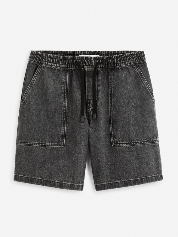 Celio Schwarze Denim-Shorts für Herren Celie Domalobm4