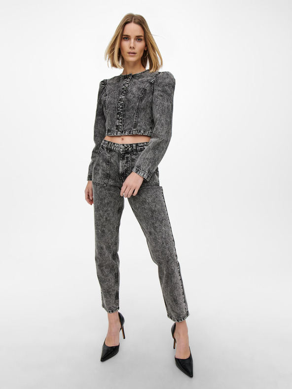 Jacqueline de Yong JDY Drew Graue Jeans mit gerader Passform