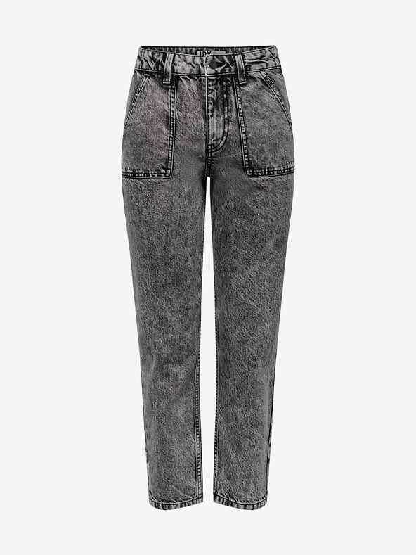 Jacqueline de Yong JDY Drew Graue Jeans mit gerader Passform