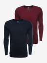Ombre Clothing Zweier-Set Herren Basic-T-Shirts in Marineblau und Burgunderrot von Ombre Clothing