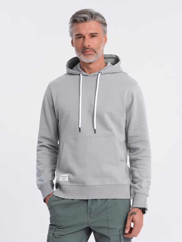 Ombre Clothing Grauer Herren-Kapuzenpullover mit Känguru und Kapuze Ombre Clothing